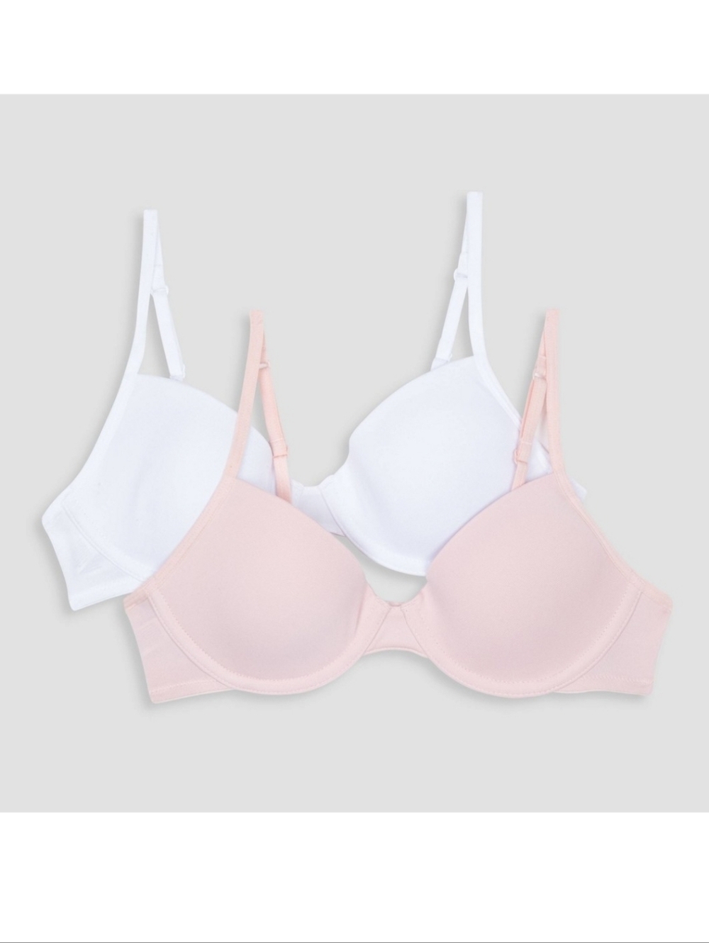 Hanes 2 Pack Underwire T Shirt Bras - Light Tan and White